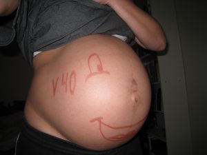 Gravid med Ronja, dagen innan hon föds.